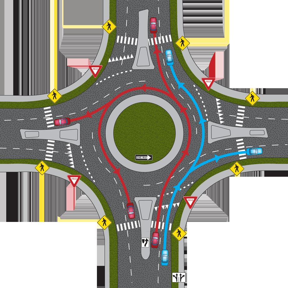 Preliminary Roundabout Concepts For the intersections that yielded roundabout control as the preferred alternative, conceptual geometric layouts were developed to gauge their relative size/footprint,