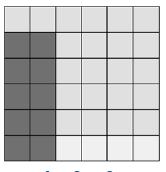 Which fraction of each figure is dark grey?