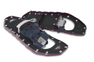 The snowshoes can also be customized with the world s first bilaterally adjustable binding that compensates for typical toe-in/toe-out variances in gait, resulting in a natural, efficient stride for