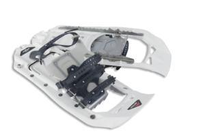 The frame accommodates optional tails to make the snowshoe longer, providing more flotation in varying snow conditions.