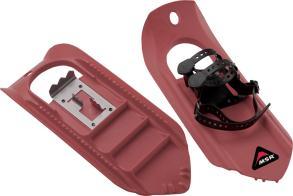 The frame accommodates optional tails to make the snowshoe longer, providing more flotation in varying snow conditions.