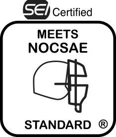 7.4. A permanent, exact replica of this seal must appear legibly on the exterior of the helmet shell NOTE: You must have an executed, valid license agreement with NOCSAE to use any of the NOCSAE