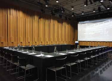 Facilities include: Designated WiFi network for attendees Ceiling mounted HD Projector Projector Screen 6 200mm wide x 6 050mm high 6 microphones Blu Ray DVD player Adjustable