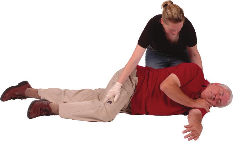If alone with the casualty, place in the recovery position (see step