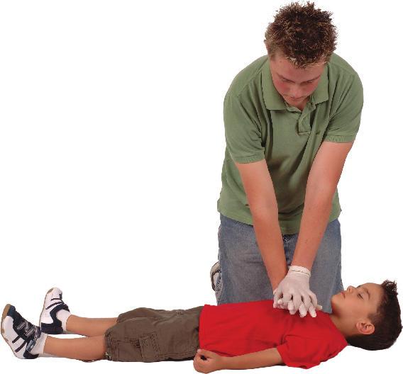 Step 5 Give initial breaths Turn the casualty on their back, tilt the head back to open the airway and give two initial breaths.