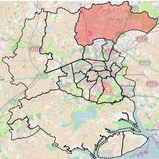 Dedham & Langham and part of Fordham & Stour ward Workplace zone 1 4% 2% 3% 17% Underground, metro, light rail or tram < 9% 2% < 6 From: Dedham & Langham and some Fordham &Stour % Greater London 326