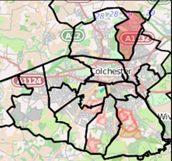 Highwoods Workplace zone 2 4% 4% 10% < 8% < 8% 7% < < Underground, metro, light rail or tram 59% Other method of travel to work From: Highwoods % Highwoods 699 13 Castle 682 13 Mile End 435 8 Greater