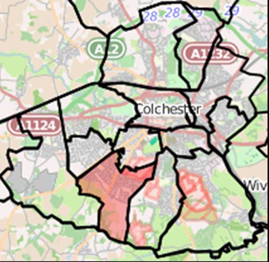 Part of Shrub End ward Workplace zone 15 10% < 13% 6% < 3% 8% < Underground, metro, light rail or tram 54% From: Part of Shrub End % Part of Shrub End 642 16 Castle 534 13 Newtown 206 5