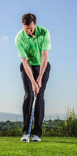 Let armswing and shoulder turn dominate your motion, but make no more than a three-quarter swing.