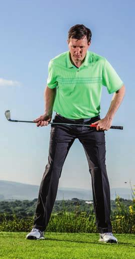 total game improvement Plan: long game Body controls impact Place a club under your belt with the toe