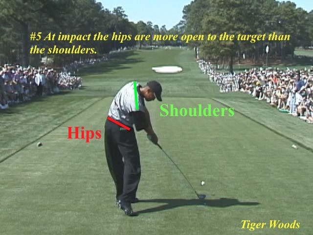 This principle illustrates the weight transfer on the downswing. To recap exactly what happens, the first move on the downswing is a weight transfer to the front.