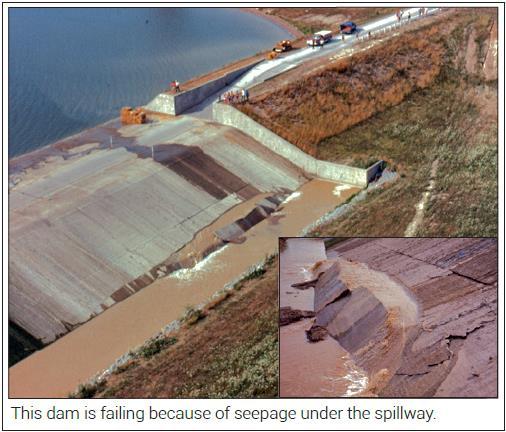Should the dam overtop, floodwaters will concentrate in the low area, increasing the likelihood of erosion of the crest and downstream slope. Severe erosion can lead to failure of the embankment.