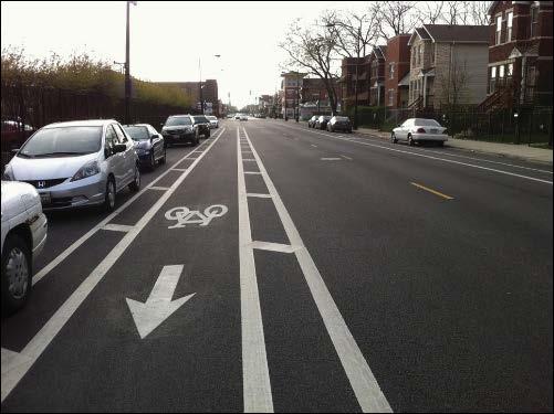 Chicago: Buffered Bicycle Lane