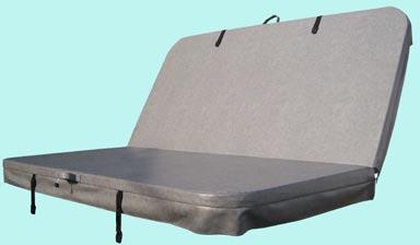 Hot Tub Covers 2 year warranty Incoming freight charges apply Order form back of section 8 Many custom sizes available call today for a quote AL-SC-43-15 4-3 Taper Hot Tub Cover, 1.5lb Foam $712.