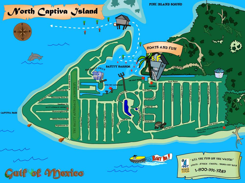 Page 5 North Captiva Map Thanks to Boats N Fun Thanks to Boats and Fun for this beautiful map of North Captiva.
