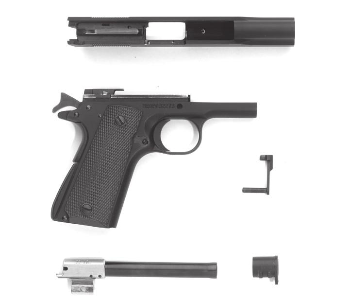 Figure 25 Lubricate the pistol at these locations. Cleaning the magazine Frequently inspect magazines to determine the need for cleaning as lubricant and dirt will gradually collect in the mechanism.
