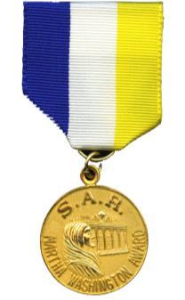 and in appreciation for outstanding services rendered to the SAR. A lady may receive the medal more than once.