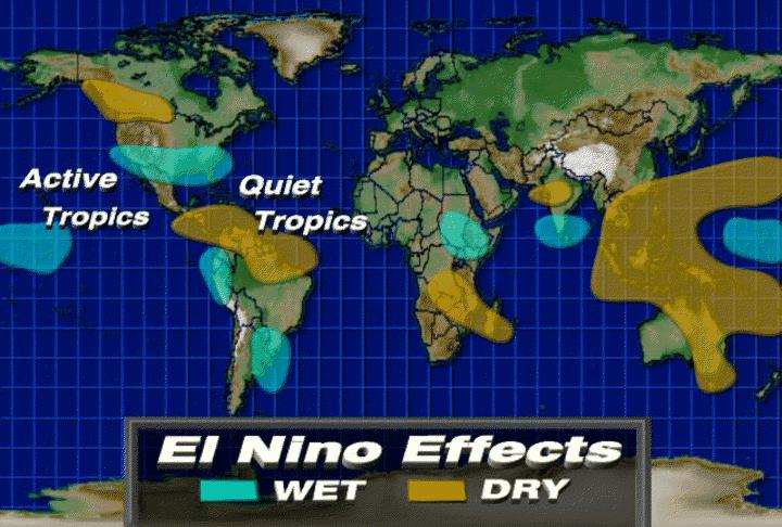 During El Niño the storm tracks, these southern jet streams instead for going up it comes in towards