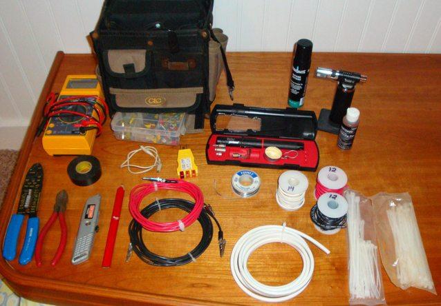 Electrical kit At a minimum: Stripper/crimper/wire cutter Cable ties