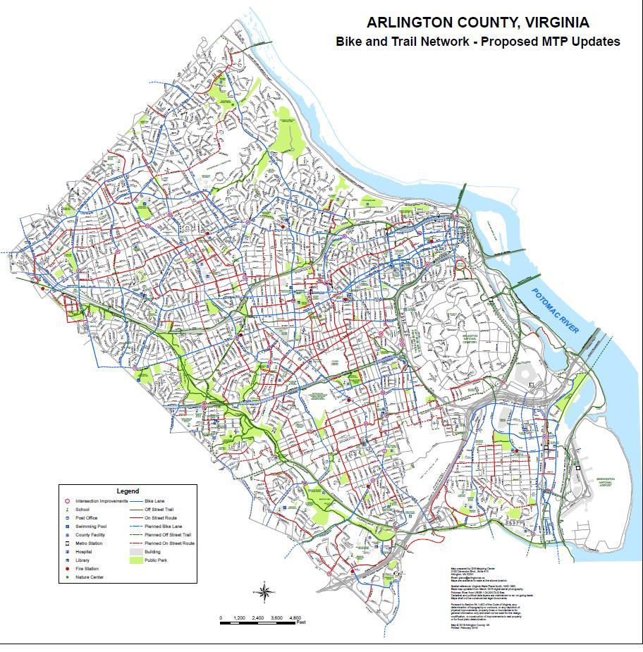 Proposed Bikeway Network Increase connectivity across network; provide for all communities & schools Connect across significant barriers (I-395, GWMP) Upgrade facilities on arterial streets with