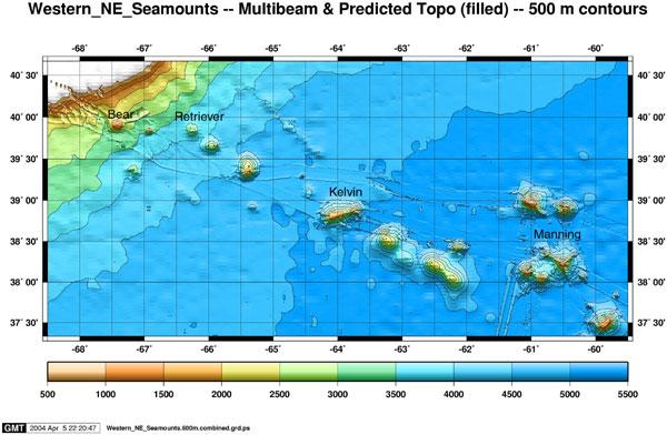 volcanic Definition important >1000 m seamount 250 (500) - 1000 m knolls <250 (500)