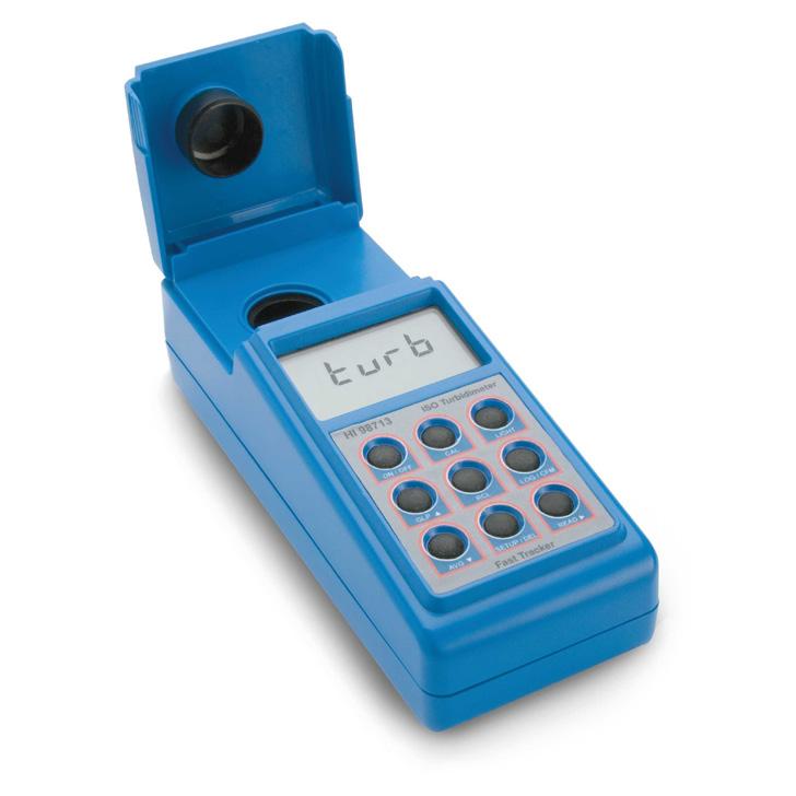 is used for the chemical reaction Auto-shut off after 10 minutes of non-use when the meter is in measurement mode Battery status indicator HI-98713 ISO Portable Turbidity Meter The HI-98713 is a high