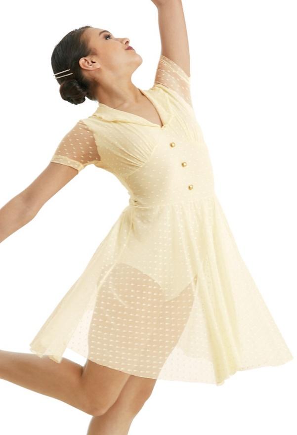 Pointe I.A Miss Maura Tuesday 3:45pm Bridge Club Ivory Mocha Dance: The Bridge Club Cost: $60.00 Costume Cost Includes: Mesh dress over attached shiny spandex bodice and briefs.