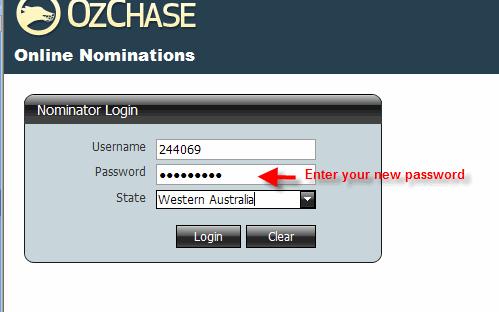 In the Old Password field enter the password supplied to you by RWWA In the New Password field enter a new password. In the Confirm field enter the new password again.