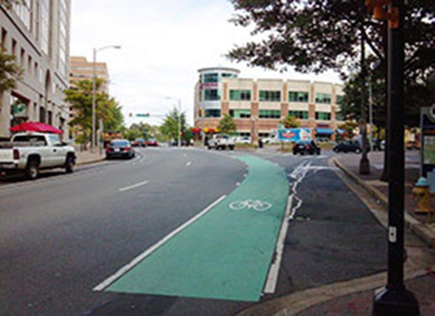 Green Bicycle Lane Markings The use of green paint within existing bicycle lanes is relatively new in Arlington.