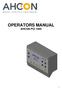 OPERATORS MANUAL AHCON PCI 1000