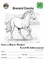 Brevard County. Love a Horse Project Level II Achievement. Version 1.0, July 2011 Name. Date of Birth 4-H Age # of Years in 4-H