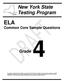 ELA Common Core Sample Questions