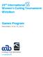 24 th International Women s Curling Tournament Wetzikon. Games Program. November 13 to 15, Curling Club Wetzikon