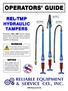 TAMPERS WARNING NOTICE. Reliable s REL-TMP Series makes quick work of setting poles, asphalt patch and general construction backfill compacting.