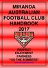 MIRANDA AUSTRALIAN FOOTBALL CLUB HANDBOOK 2017