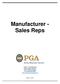 Manufacturer - Sales Reps