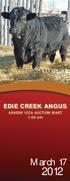 ECA 54X - Lot 1 EDIE CREEK ANGUS. ASHERN ICCA AUCTION MART 1:00 pm. March 17