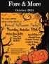 Fore & More. Thursday, October 30th Witches Brew Buffet 5pm-7pm. October 2014