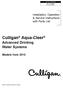 Culligan Aqua-Cleer. Advanced Drinking Water Systems. Installation, Operation & Service Instructions with Parts List.