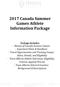 2017 Canada Summer Games Athlete Information Package