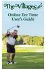 Online Tee Time User s Guide