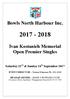 Bowls North Harbour Inc Ivan Kostanich Memorial Open Premier Singles. EVENT DIRECTOR Norma Klaassen Ph
