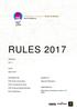 RULES 2017 VERSION. No 1.1 DATE. March 2017 DISTRIBUTION ISSUED TO. IFSC Event Commission. National Federations. IFSC Continental Councils PREPARED BY