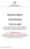 RECRUITMENT STRATEGIES FOR CLUBS