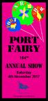 PORT FAIRY ANNUAL SHOW. 164 th. Saturday 4th November Victorian Agricultural Shows Ltd