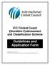 ICC Cricket Coach Education Endorsement and Classification Scheme Guidelines and Application Form