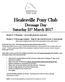 Healesville Pony Club Dressage Day Saturday 25 th March 2017