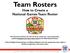Team Rosters How to Create a National Games Team Roster