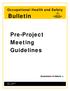 Occupational Health and Safety. Bulletin. Pre-Project Meeting Guidelines