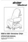 5050 & 5051 Stretcher Chair OPERATIONS MANUAL. For Parts or Technical Assistance: